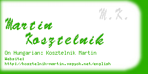 martin kosztelnik business card